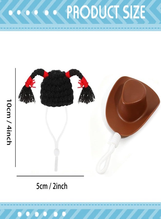 Intatikoo 2 Pcs Mini Pet Hats - Small Animal Costume Accessories for Hamster Parrot Guinea Pig Snake Lizard - Image 2